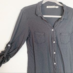 Michael Stars | Gray 3/4 Sleeve Button Up
